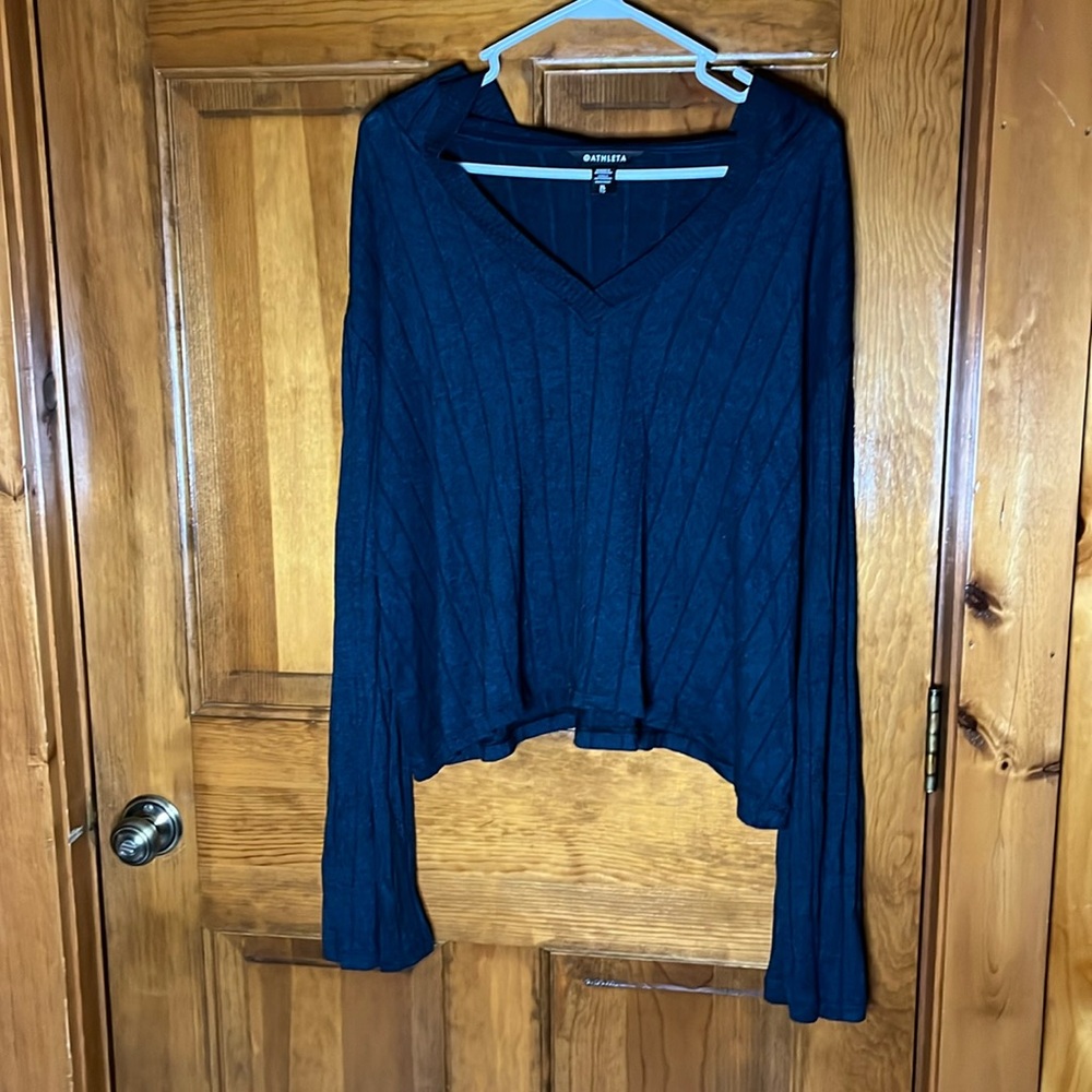 Athleta Cropped Hoodie Pullover Top Size XL